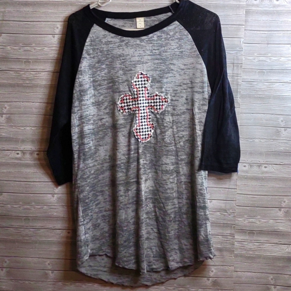 Vintage high low baseball shirt